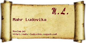 Mahr Ludovika névjegykártya